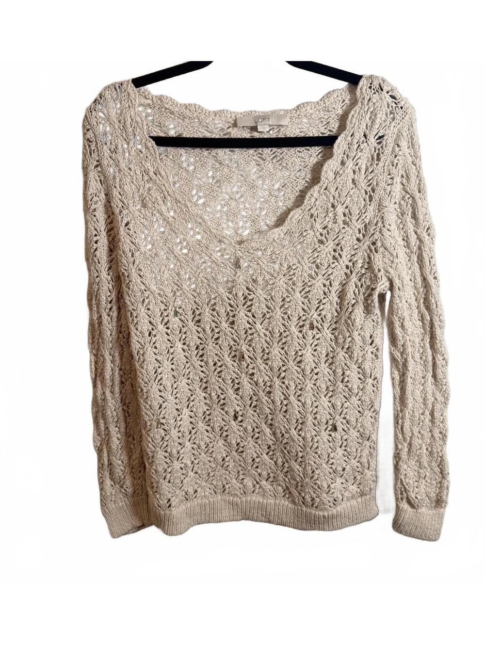 CUSTOM one of a kind LOFT knit sweater with charms! Size M